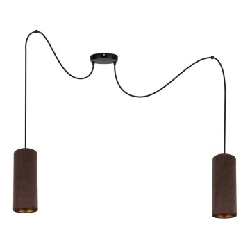Taklampa på kabel AVALO 2xE27/60W/230V spindel brun/koppar