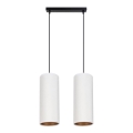 Taklampa på kabel AVALO 2xE27/60W/230V vit/koppar