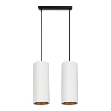 Taklampa på kabel AVALO 2xE27/60W/230V vit/koppar
