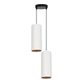 Taklampa på kabel AVALO 2xE27/60W/230V Ø 20 cm vit/koppar