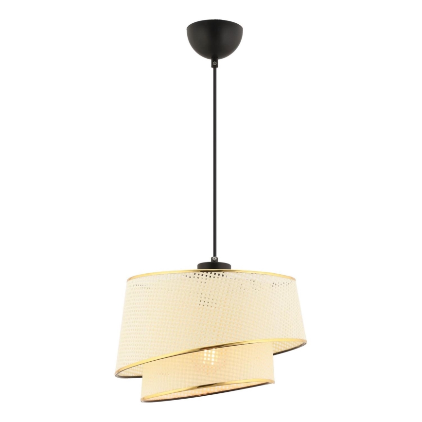 Taklampa på kabel BARETTE 1xE27/60W/230V krämfärgad/guld