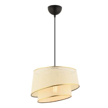 Taklampa på kabel BARETTE 1xE27/60W/230V krämfärgad/guld