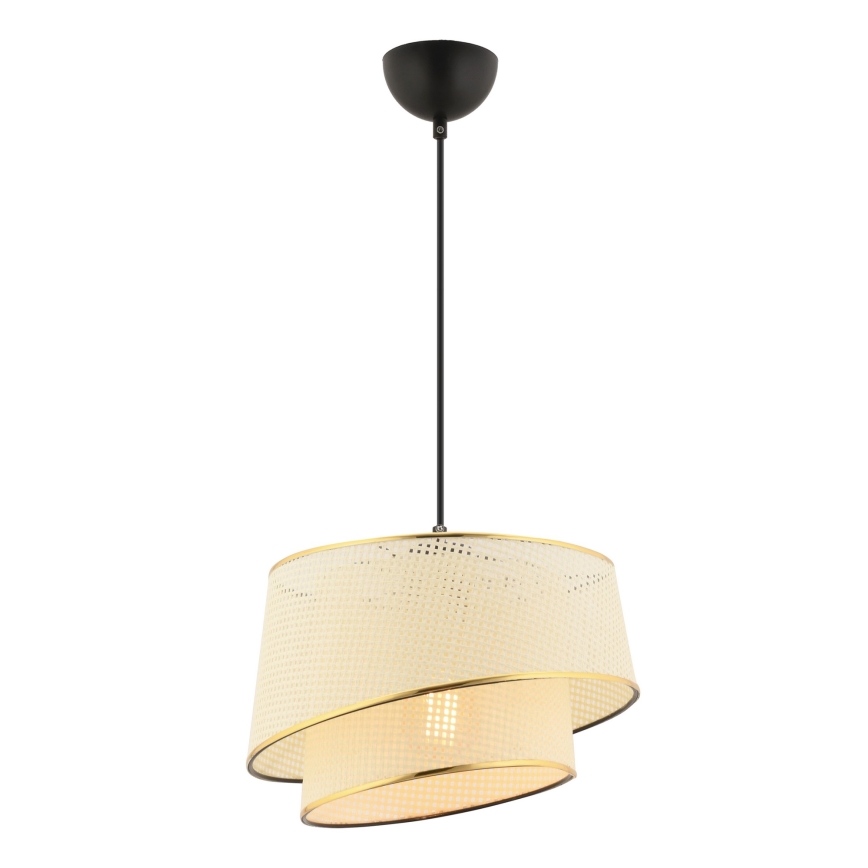 Taklampa på kabel BARETTE 1xE27/60W/230V krämfärgad/guld