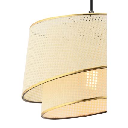 Taklampa på kabel BARETTE 1xE27/60W/230V krämfärgad/guld