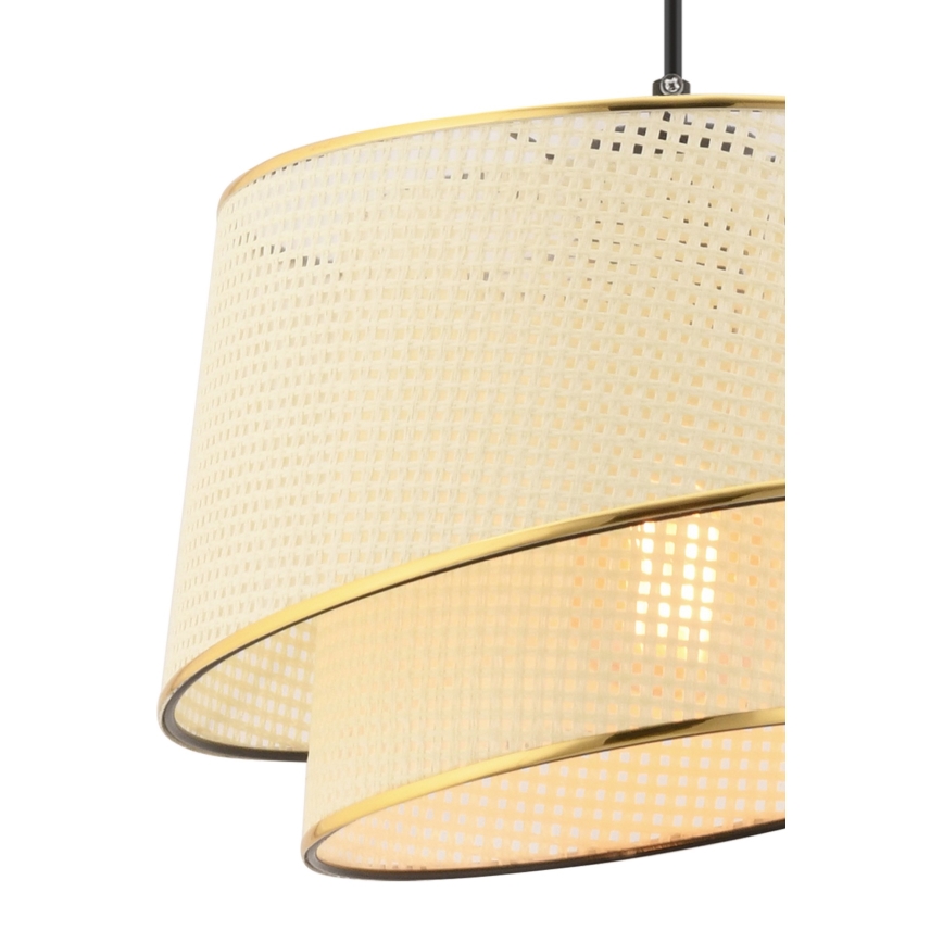 Taklampa på kabel BARETTE 1xE27/60W/230V krämfärgad/guld