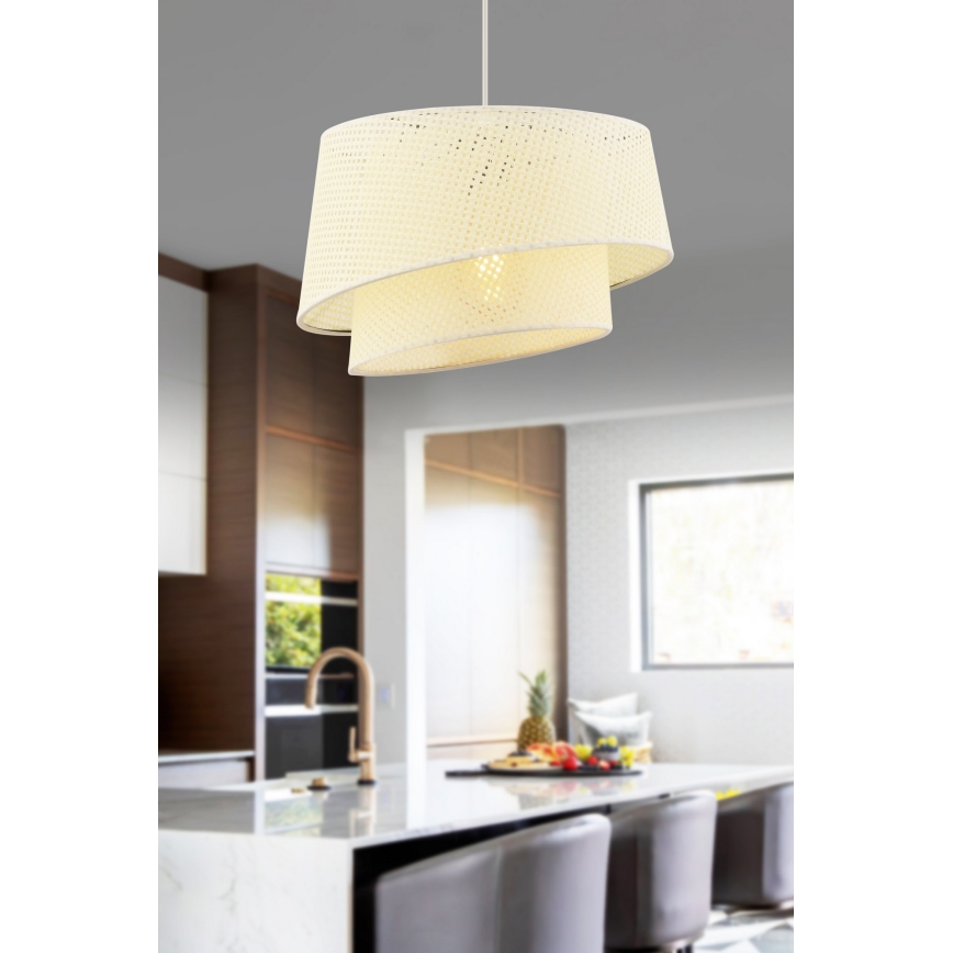 Taklampa på kabel BARETTE 1xE27/60W/230V krämfärgad