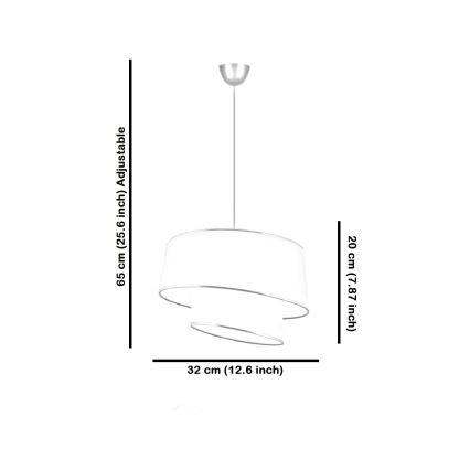 Taklampa på kabel BARETTE 1xE27/60W/230V krämfärgad