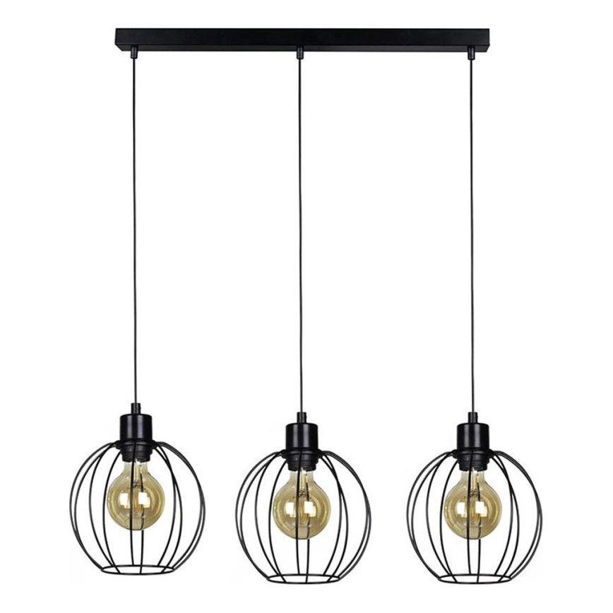 Taklampa på kabel BERIS 3xE27/60W/230V ek