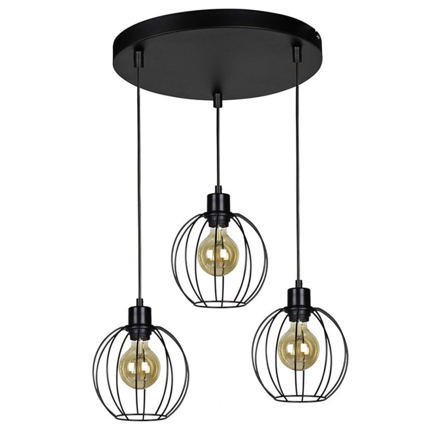 Taklampa på kabel BERIS 3xE27/60W/230V