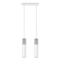 Taklampa på kabel BORGIO 2xGU10/40W/230V betong/metal vit