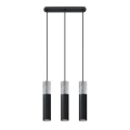 Taklampa på kabel BORGIO 3xGU10/40W/230V betong/metal svart