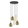 Taklampa på kabel CALYPSO 2xGU10/60W/230V + 3xE27/60W svart/guld