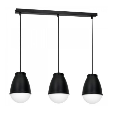 Taklampa på kabel CARYON 3xE14/60W/230V svart
