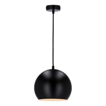 Taklampa på kabel FLEN 1xE27/40W/230V Ø 20 cm svart