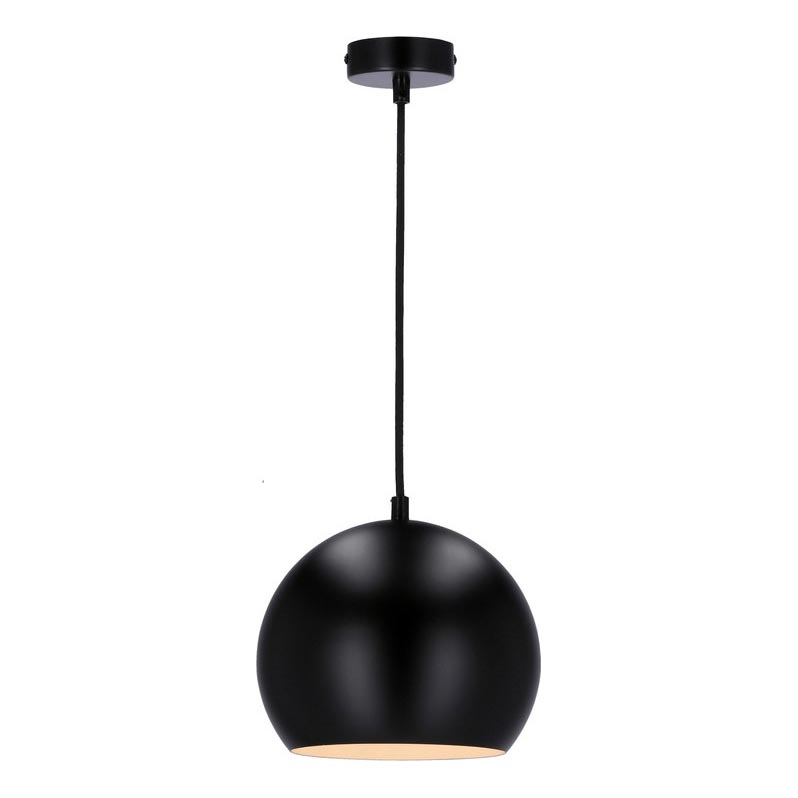 Taklampa på kabel FLEN 1xE27/40W/230V Ø 20 cm svart