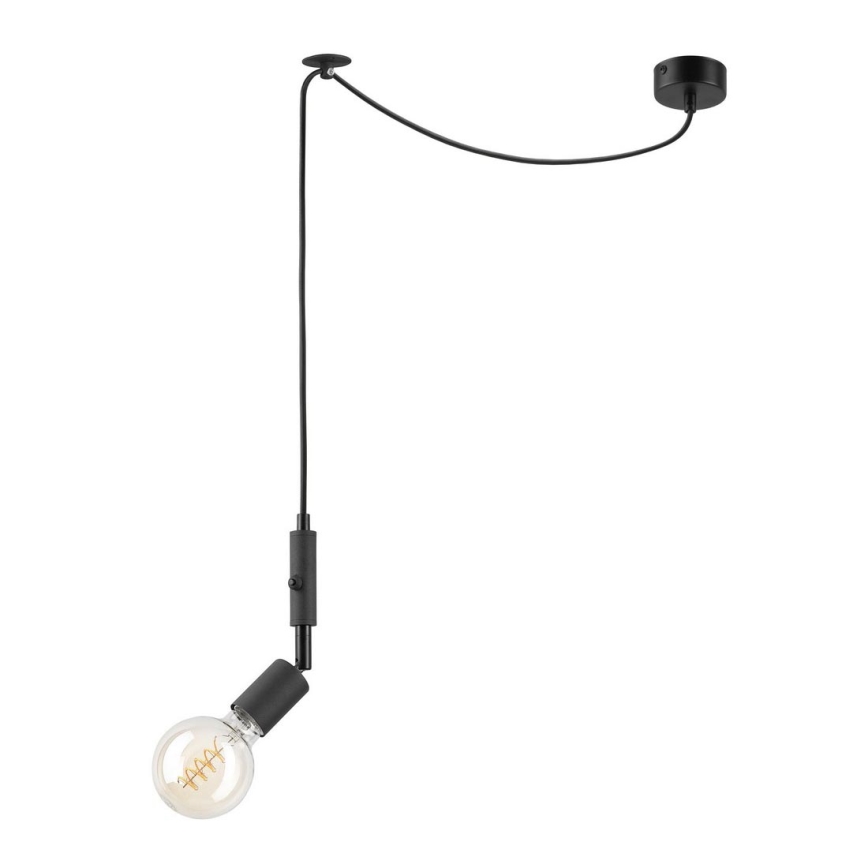Taklampa på kabel INA 1xE27/42W/230V svart