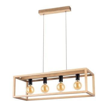 Taklampa på kabel KAGO 4xE27/60W/230V matt ek
