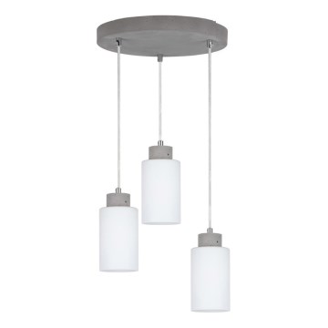 Taklampa på kabel KARLA 3xE27/60W/230V betong