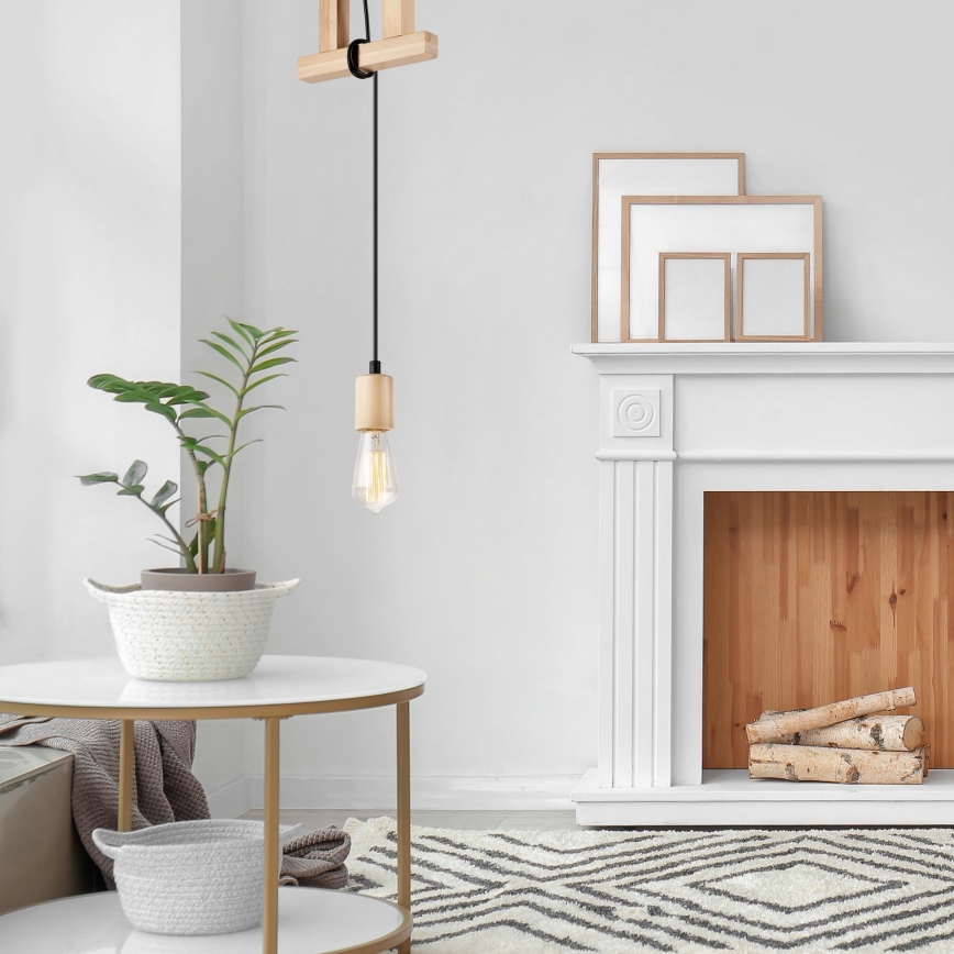 Taklampa på kabel LEON 1xE27/60W/230V bok