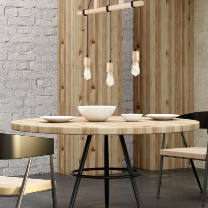Taklampa på kabel LEON 3xE27/60W/230V bok