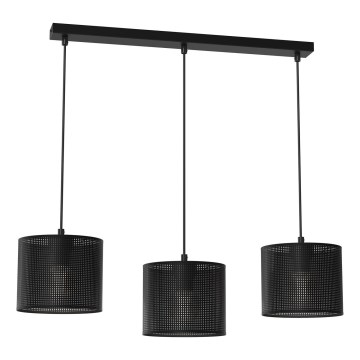 Taklampa på kabel LOFT SHADE 3xE27/60W/230V svart