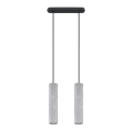 Taklampa på kabel LUVO 2xGU10/40W/230V betong/svart