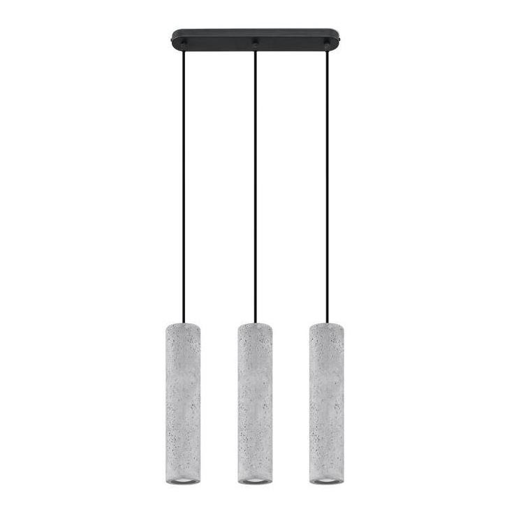 Taklampa på kabel LUVO 3xGU10/40W/230V betong/svart