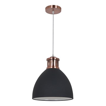 Taklampa på kabel METAL 1xE27/15W/230V koppar/svart