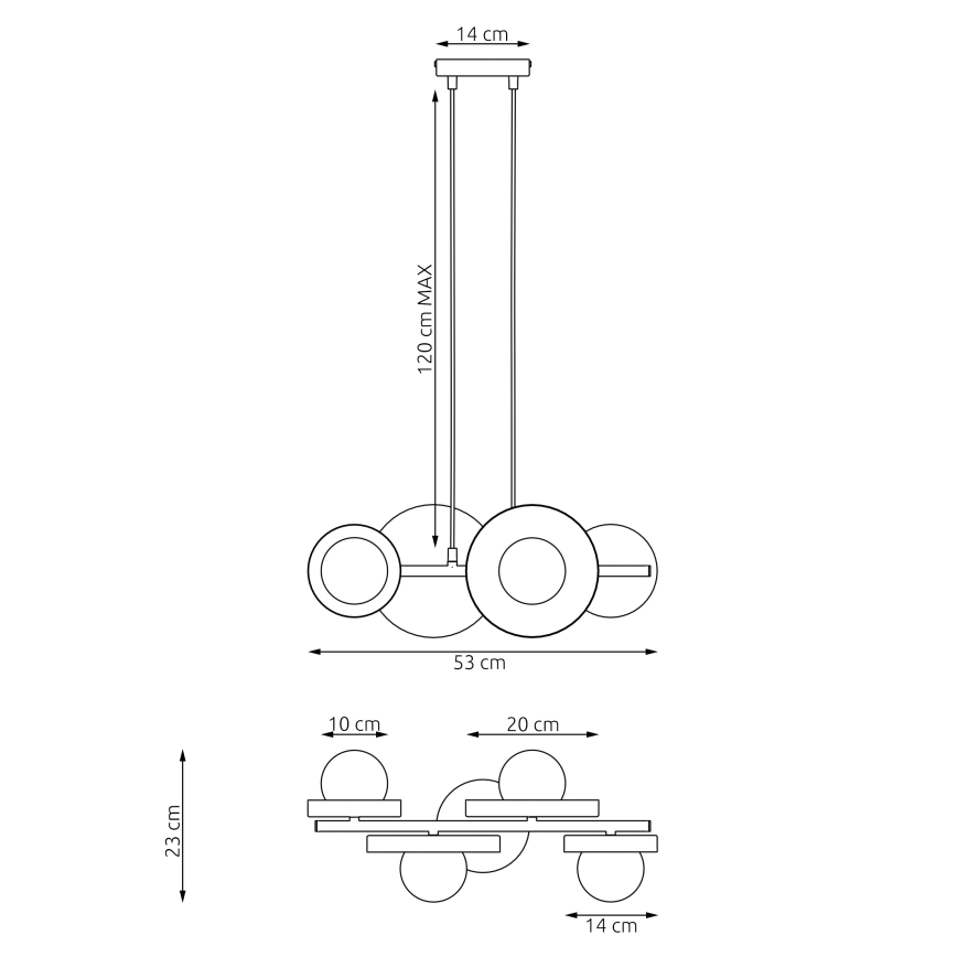 Taklampa på kabel MODEL 4xG9/8W/230V vit