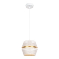 Taklampa på kabel PARIS 1xE27/60W/230V vit/guld
