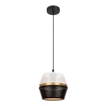 Taklampa på kabel PARIS 1xE27/60W/230V vit/svart/guld