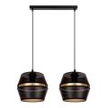 Taklampa på kabel PARIS 2xE27/60W/230V svart/guld