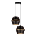 Taklampa på kabel PARIS 2xE27/60W/230V svart/guld