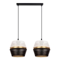 Taklampa på kabel PARIS 2xE27/60W/230V vit/svart/guld