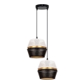 Taklampa på kabel PARIS 2xE27/60W/230V vit/svart/guld