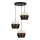 Taklampa på kabel PARIS 3xE27/60W/230V Ø 45 cm vit/svart/guld