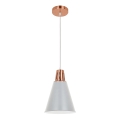 Taklampa på kabel SHADE 1xE27/15W/230V koppar/grå