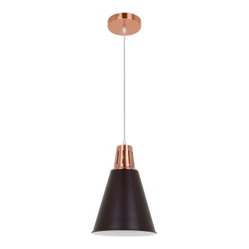 Taklampa på kabel SHADE 1xE27/15W/230V koppar/svart