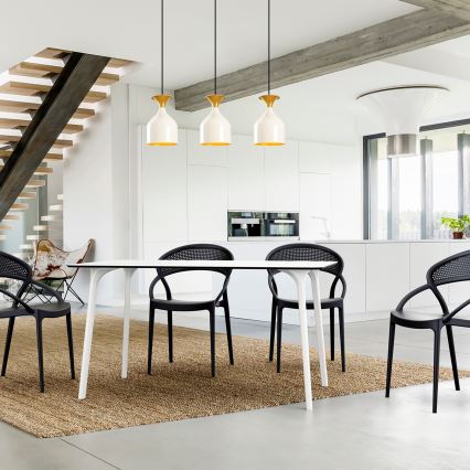 Taklampa på kabel SIVANI 3xE27/40W/230V vit/koppar