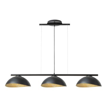 Taklampa på kabel SOLAR 3xE27/60W/230V svart