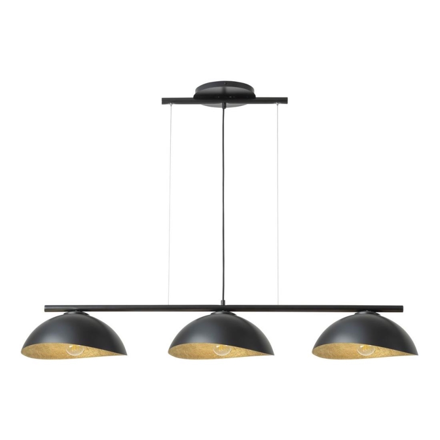 Taklampa på kabel SOLAR 3xE27/60W/230V svart