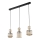Taklampa på kabel SOPHIA 3xE14/10W/230V svart/rökbeige