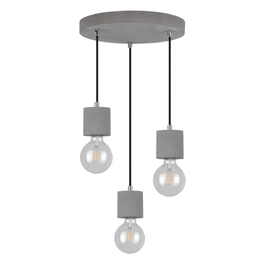 Taklampa på kabel STRONG 3xE27/60W/230V betong