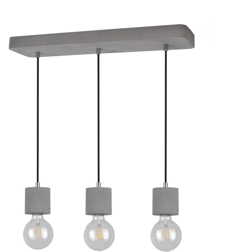 Taklampa på kabel STRONG 3xE27/60W/230V betong