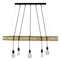 Taklampa på kabel TRABO 5xE27/60W/230V furu