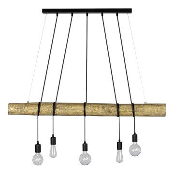 Taklampa på kabel TRABO 5xE27/60W/230V furu