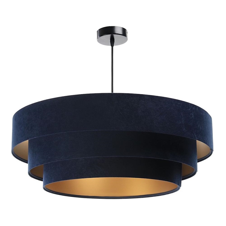 Taklampa på kabel TRINITI 1xE27/60W/230V blå/guld