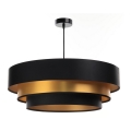 Taklampa på kabel TRINITI 1xE27/60W/230V svart/guld