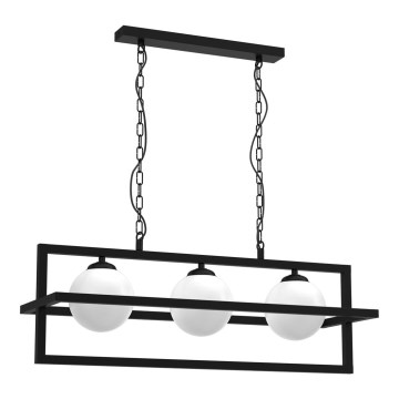 Taklampa på kedja DIEGO 3xE14/40W/230V svart