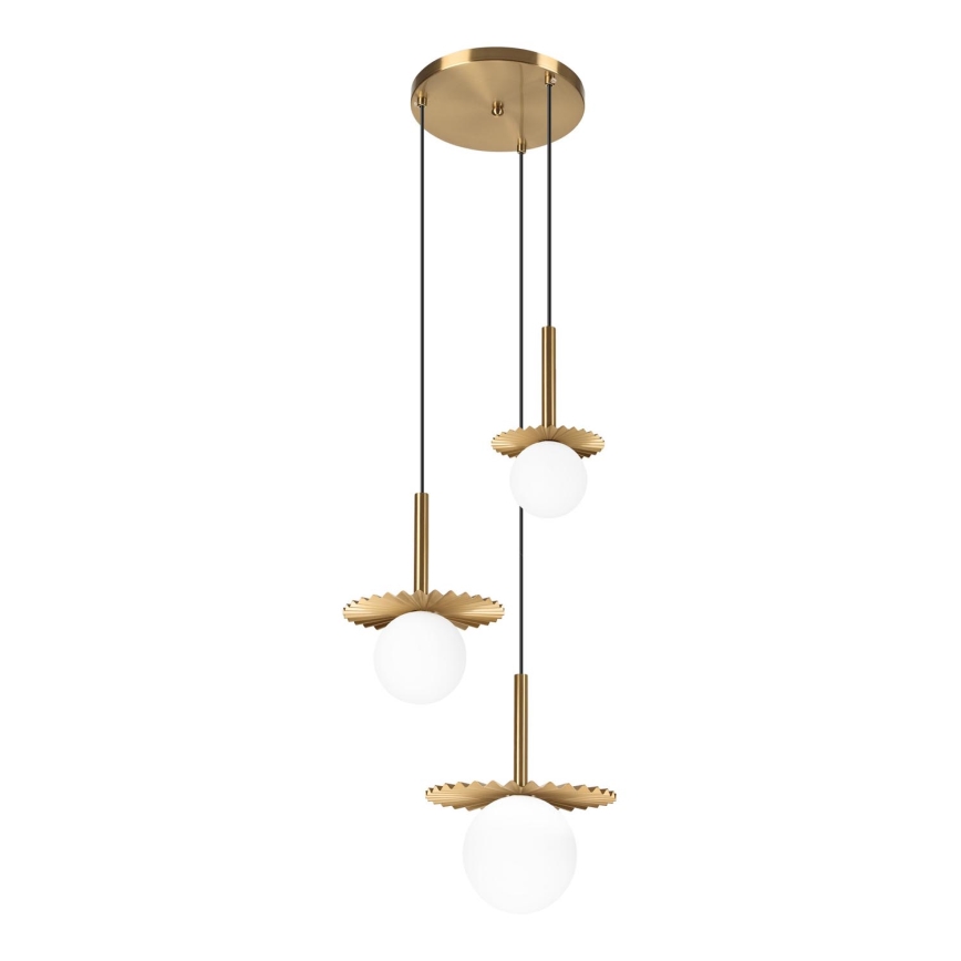 Taklampa på lina CHITA 3xG9/5W/230V guld